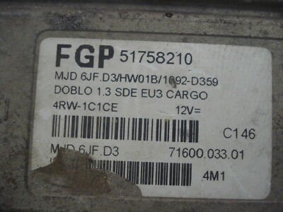Centralita del motor  Fiat Doblo 51758210 7160003301 MJD 6JF.D3 0051758210