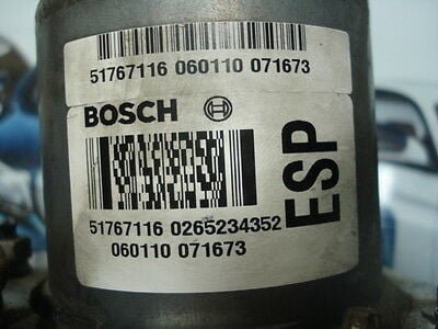 Unidad hidráulica del ABS Fiat Stilo  51767116 0265234352 0265950483 0051767116