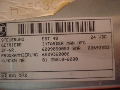 transmisión controlador Man   81258106000 ZF6009380001  0260001033