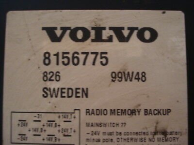 Respaldo de memoria de radio VOLVO 8156775 99W48