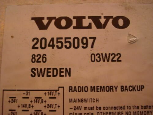 RESPALDO DE MEMORIA DE RADIO VOLVO 20455097 03W22