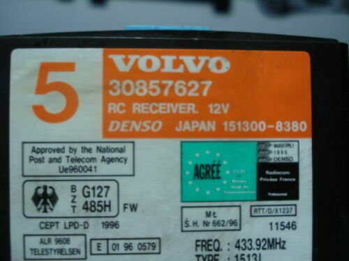 Unidad de control del inmovilizador Volvo S40 30857627 1513008380 151300-8380