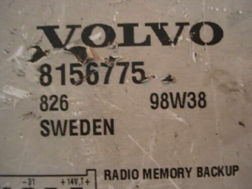 RESPALDO DE MEMORIA DE RADIO / VOLVO 8156775 98W38