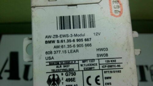 Control  unidad  inmovilizador BMW 61356905667 61356905666 HW03 SW08