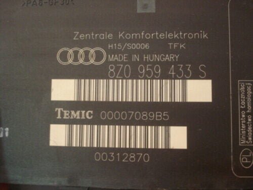 Controlador Confort Audi A2 8Z0959433S 8ZO959433S H15/S0006 00007089B5