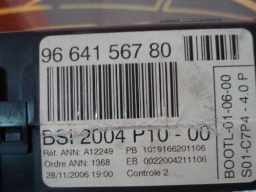 BSI Caja de fusibles Citroen C3 C4 9664156780 BSI 2004 P10-00