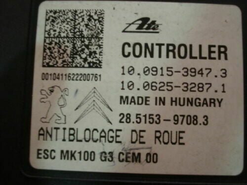 ABS Citroen C3 Picasso Peugeot 9817031680 10022007544 10091539473 10062532871