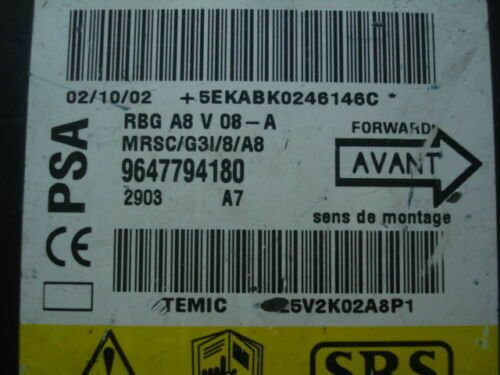 Airbag Centralita Citroen C3 9647794180 (A7) TEMIC