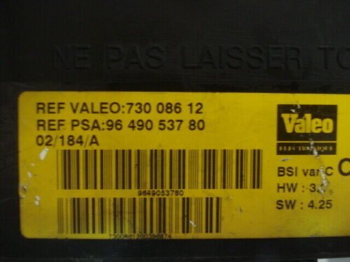 BSI Caja de fusibles Citroen Xsara 9649053780 VALEO 730 086 12 73008612 BSI