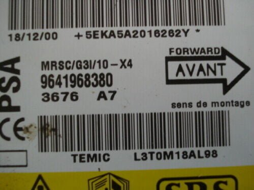 Airbag Centralita Citroen C5 AVANT PSA SRS TEMIC 9641968380 3676 A7