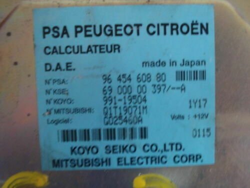 Control de Dirección asistida PSA Peugeot Citroen 9653783580 6900000555A