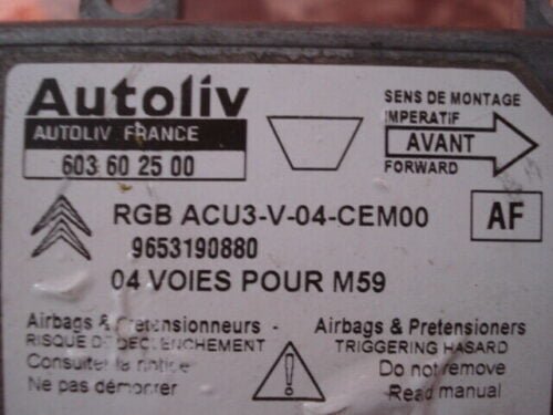 Airbag Centralita Peugeot Citroen RGB ACU3-V-04-CEM00 603602500 9653190880 (AF)