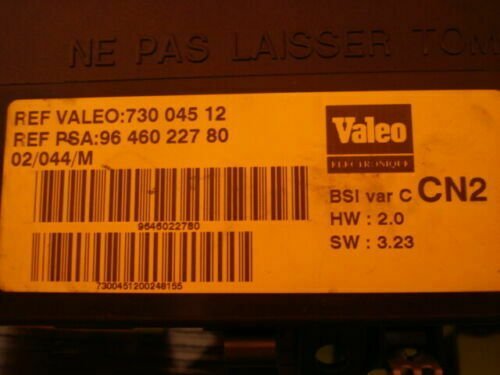 BSI Caja de fusibles / Citroen Peugeot 9646022780 73004512 BSI VAR C CN2