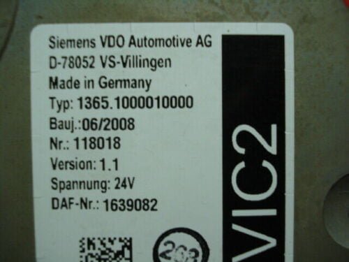 Centralita Steuergerat Siemens VDO Automotive AG DAF 105XF VIC2 1639082 055612