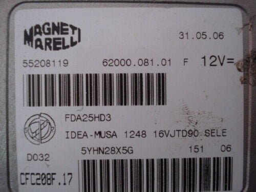Centralita del motor  LANCIA MUSA FIAT IDEA 55208119 6200008101F FDA25HD3
