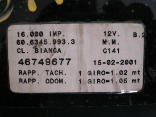 Cuadro de instrumentos / Fiat Brava Bravo 46749677 6063459933