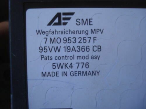 Control de unidad de alarma inmovilizador VW Seat Ford 7M0953257F 95VW19A366CB