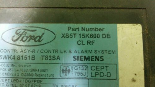 Controlador cierre centralizado / Ford Escort XS5T15K600DB 5WK48151B