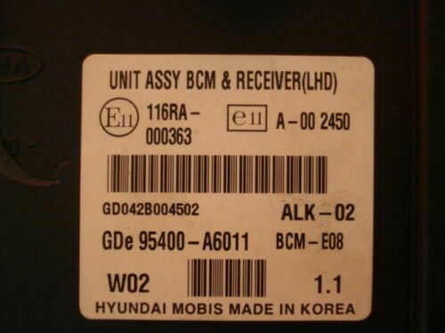 Centralita / Steuergerat Control unit Hyundai I30 95400-A6011 95400A6011 BCM-E08