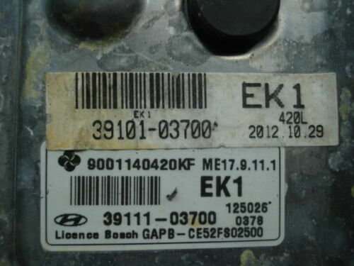 Centralita del motor / Hyundai i20 EK1 3910103700 39101-03700 9001140420KF