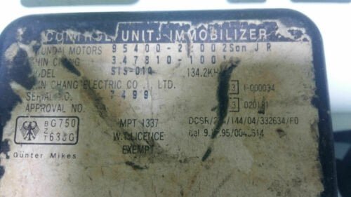 Control de la unidad Hyundai Accent Excel 9540022002 3478101001 95400-22002
