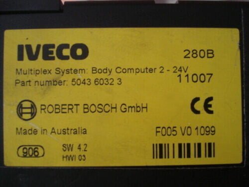 Centralita Iveco Cuerpo 504360323 5043 6032 3 BOSCH F005V01099