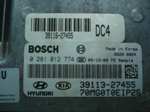 Centralita del motor KIA MAGENTIS 39116-27455 0281012774 39113-27455 3911327455