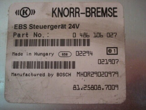 EBS Centralita  KNORR-BREMSE MAN 81258087009 0486106027