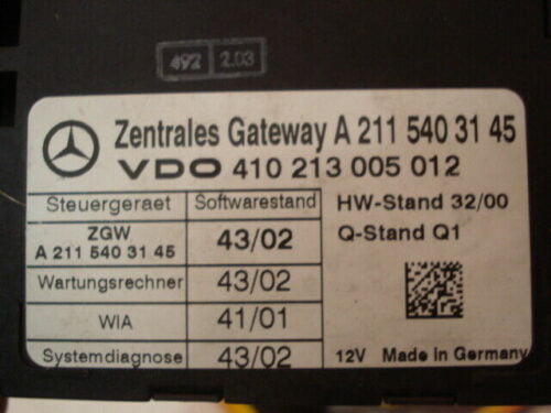Unidad de control de la puerta Mercedes Benz W211 A2115403145 410213005012