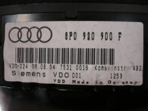 Cuadro de instrumentos Audi A3 8P SIEMENS 110080296003 8P0920900F 8P0 920 900 F