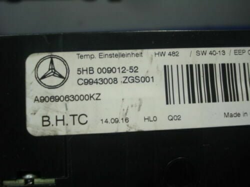 A/C Clima panel de control Mercedes-Benz Sprinter A9069063000KZ 5HB009012-52