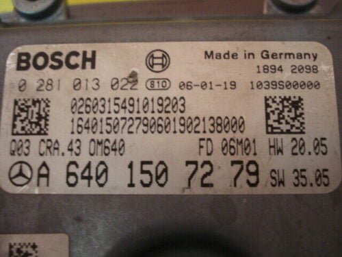 Centralita del motor Mercedes B Klasse B180 A6401507279 0281013022 A 640 150 72