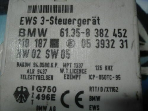 BMW EWS 3-Steuergerät 61.35- 8382452 61358382452 05393231