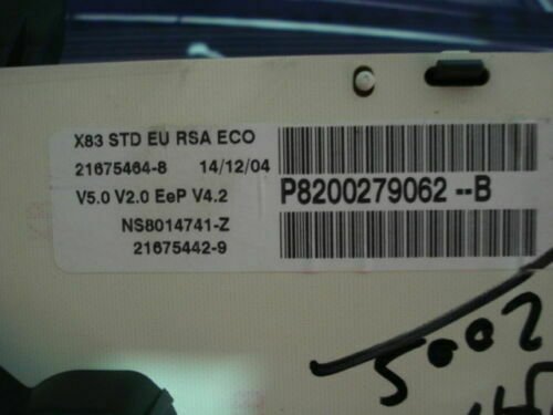 Cuadro de instrumentos Renault Nissan 8200279062B 8200279062-B P8200279062B