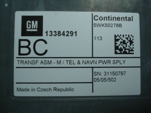 TRANSFORMADOR. Radio del teléfono mÃ³vil Opel Astra INSIGNIA 13384291 5WK50278B