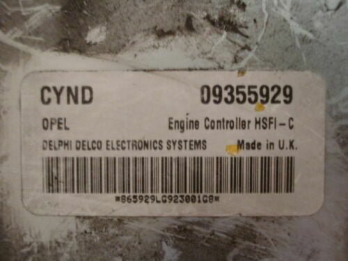 _57 Centralita del motor Opel Astra Vectra Zafira CYND 09355929 HSFI-C