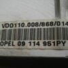 Cuadro de instrumentos OPEL COMBO 09114951PY 110 008 868 014 110008868014