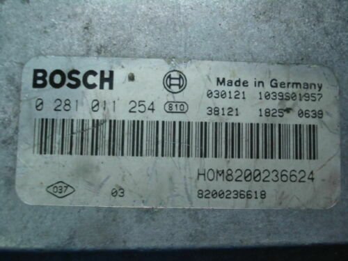 Centralita del motor Opel Renault HOM 8200236624 8200236618 Bosch 0281011254