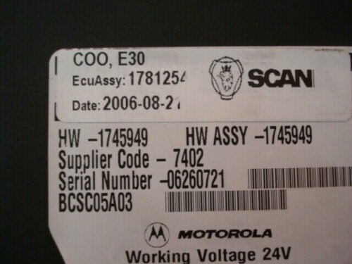 Centralita Scania HW 1745949 1781254 06260721 BCSC05A03