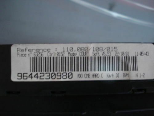 Cuadro de instrumentos / Peugeot 406 2.0HDi 9644230980 VDO 110080108015
