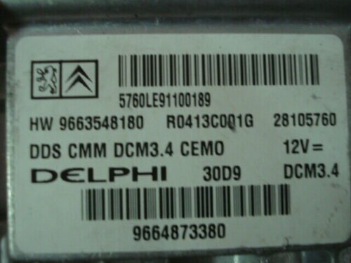 Centralita del motor  Peugeot 407 DELPHI 9664873380 R0413C001G 9663548180
