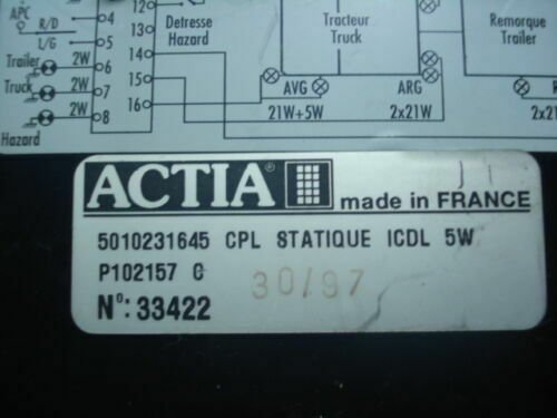 Indicador Relé / Blinker relais / Renault Premium ACTIA 5010231645 P102157C