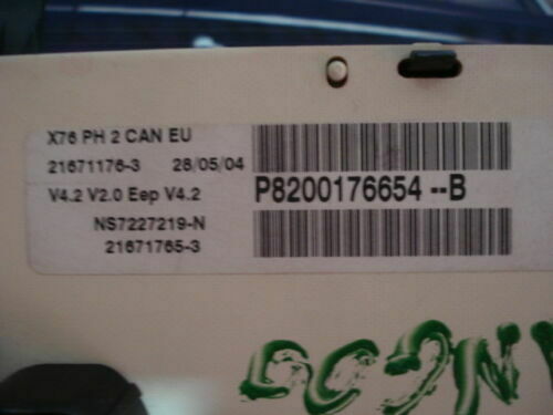Cuadro de instrumentos Renault Kangoo 8200176654B P8200176654B P8200176654-B
