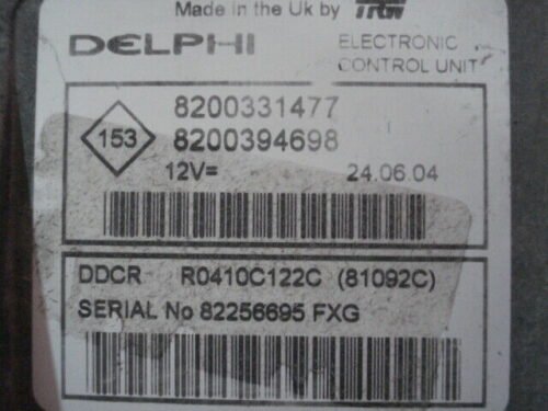 Centralita del motor Renault Kangoo R0410C122C 8200331477 8200394698