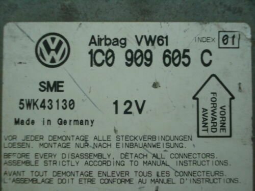 Airbag Centralita VW Seat Skoda 1C0909605C 1CO909605C INDEX 01 SIEMENS 5WK43130