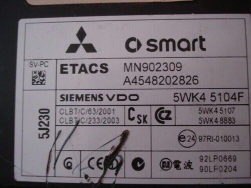 Centralita Smart Forfour A4548202826 MN902309 VDO 5WK45104F