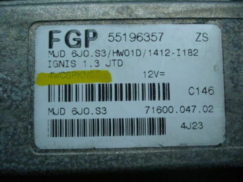 Centralita del motor / SUZUKI IGNIS MJD6JOS3 MJD6JO.S3 55196357ZS 55196357 ZS