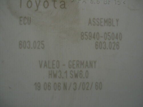 Relé Toyota Avensis 8594005040 85940-05040 603.026 VALEO HW3.1SW6.0