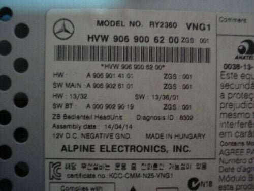 Navegación de la pantalla Radio CD VW Crafter 9069006200 A9069014101 A9069026101