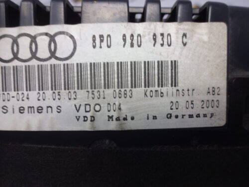 Cuadro de instrumentos  Audi A3  8P 8P0920930C 8PO920930C 110080223009
